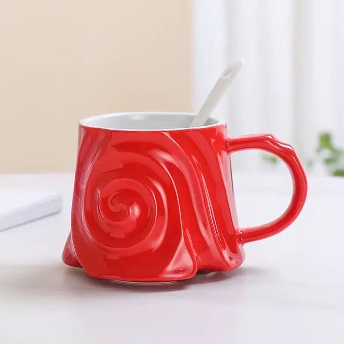 Tasse en céramique avec cuillère, tasse à lait, tasse à café domestique, tasse à eau