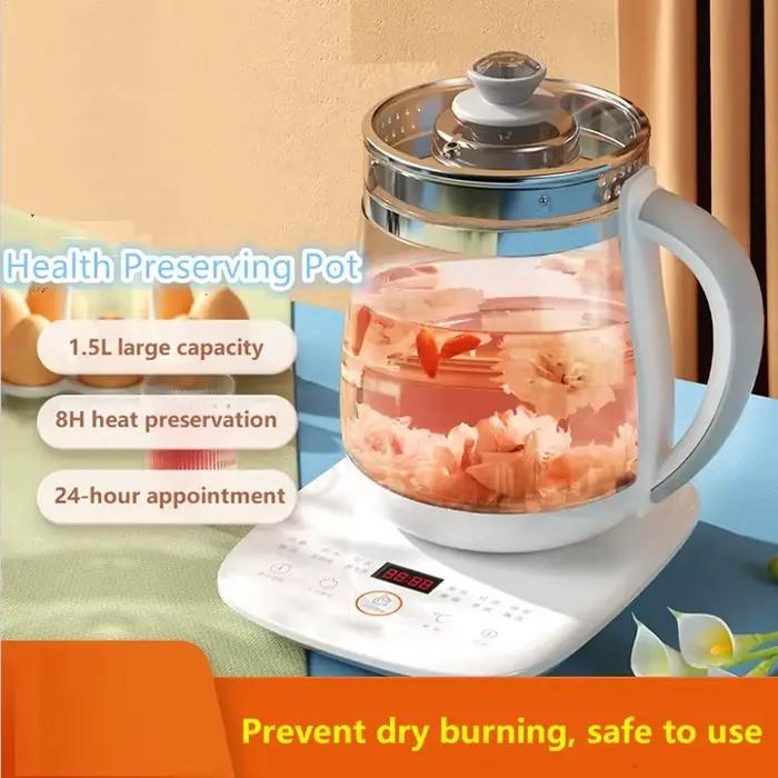 Bouilloire de bien-être en verre borosilicaté, infuseur à tisane, pot à infusion, poignée ergonomiqu