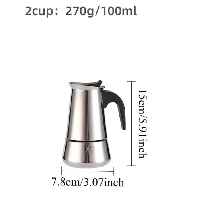 Cafetière Moka en acier inoxydable, cafetière italienne, 9 tasses, 15 OZ, cuisinière expresso pour c