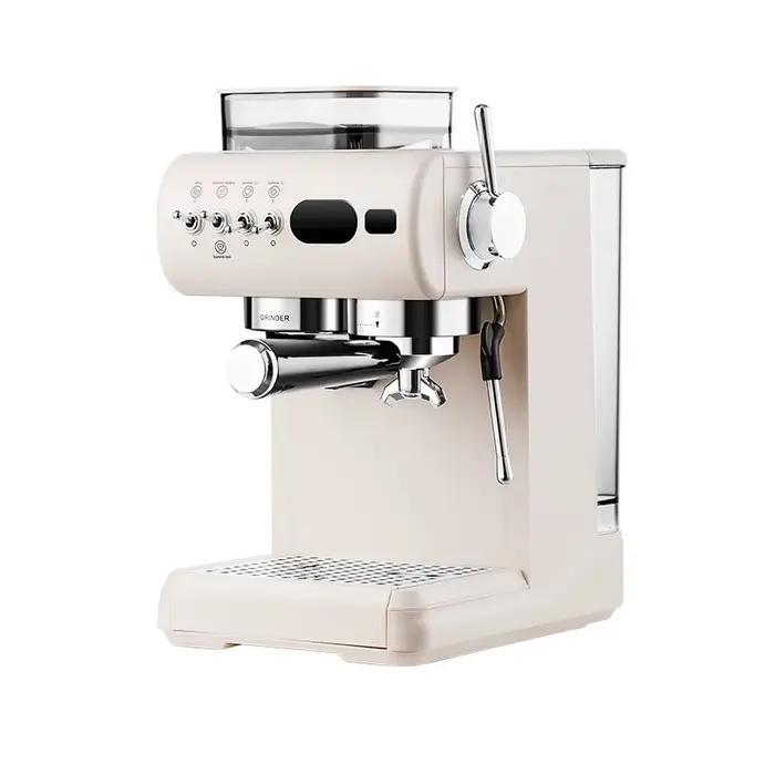 Machine à expresso semi-automatique – Pression de 20 bars avec moulin intégré, extraction double à f