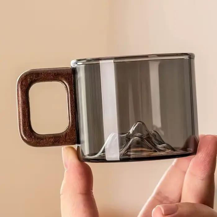 Petites tasses en verre gris fumé, verre borosilicate de haute qualité, tasses à thé créatives en fo