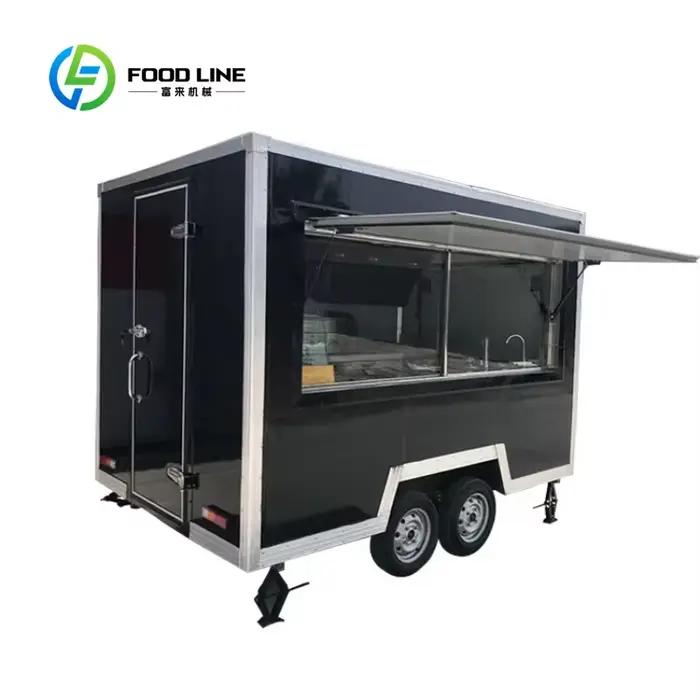Chariot de vente de thé et de café mobile personnalisé pour les entreprises de nourriture de rue de 