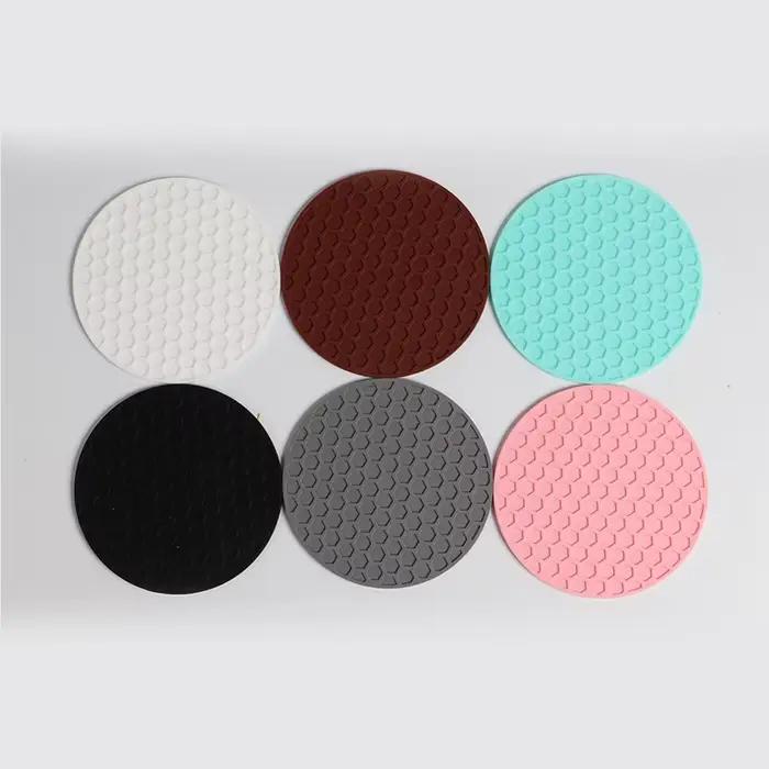 Dessous de verre rond en Silicone, tapis pour boissons au café, porte-gobelet de thé, épais, antidér