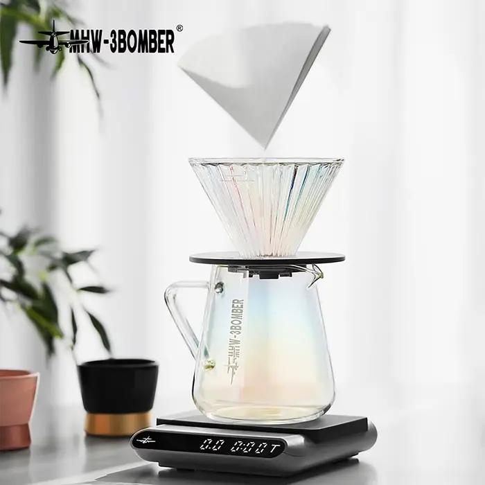 MHW-3BOMBER verser sur les tasses de filtre à café filtres en verre réutilisables accessoires de Bar