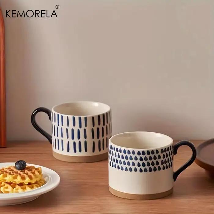 KEMORELA 1 pièces 450ML tasse en céramique nordique café tasse à lait avec poignée rétro grande capa