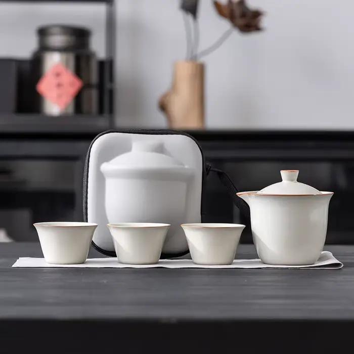 Ruyao – service à thé de voyage léger et luxueux, pièce ouverte, Portable pour l'extérieur, un Pot d