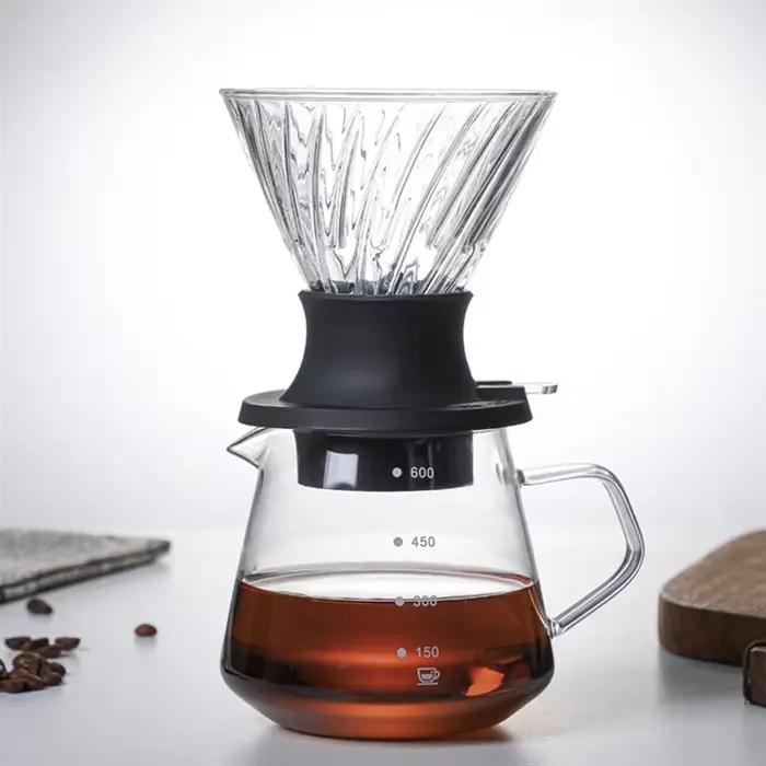 Goutteur à immersion en verre pour cafetière, verser sur la cafetière, goutte à goutte en forme de V