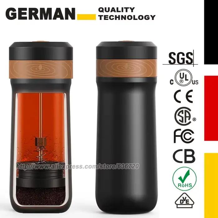 Cafetière de voyage à presse française Portable 14oz/400g, Mini tasse à pression française, tasse à 