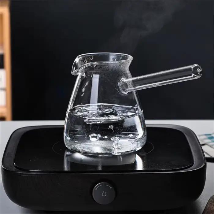 Cafetière en verre résistante à la chaleur, pichet à thé, pichet à beurre, bouilloire, poignée de ch