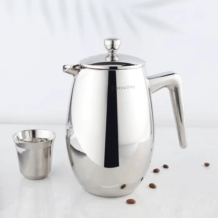 Easyworkz Nando French Press Cafetière thermique isolée à double paroi Cafetiere en acier inoxydable