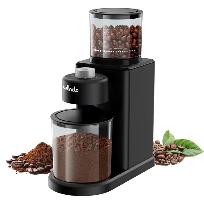 Moulin à café électrique conique automatique, avec souffleur de poudre, 25 moulures précises pour ex