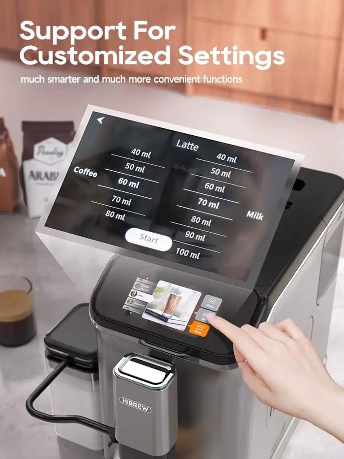 Machine à café Hiinvasive W-Machine avec système de lait et six variétés de café pour un café expresso, cappuccino et plus encore à domicile