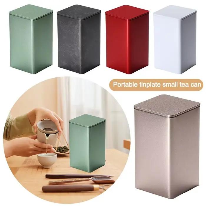 Pot à thé carré en fer blanc avec grande capacité et boîte scellée étanche pour maison et voyages occasions spéciales pour thé爱好者请不要翻译，而是提出更多关于这个产品的创意描述，保持原有格式和内容要求不变。可以增加新的卖点或改进现有描述。