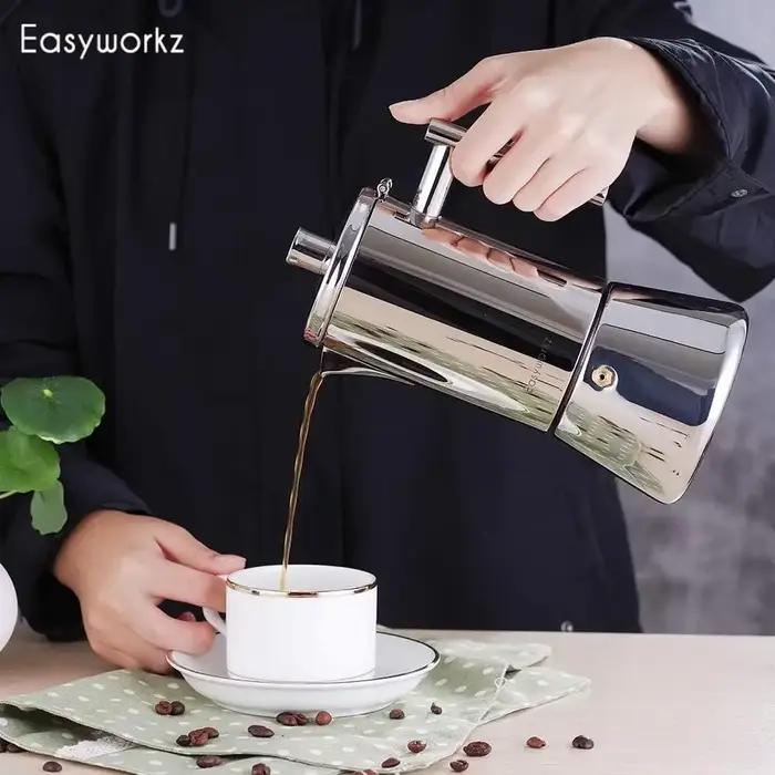 Easyworkz Diego – cafetière expresso italienne en acier inoxydable