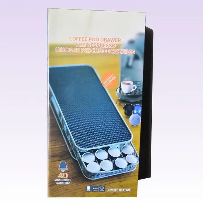 Support pour dosettes de café en fer forgé boîte de rangement pour capsules Nespresso 40 pièces organisateur créatif pour étagère de cuisine occasions spéciales