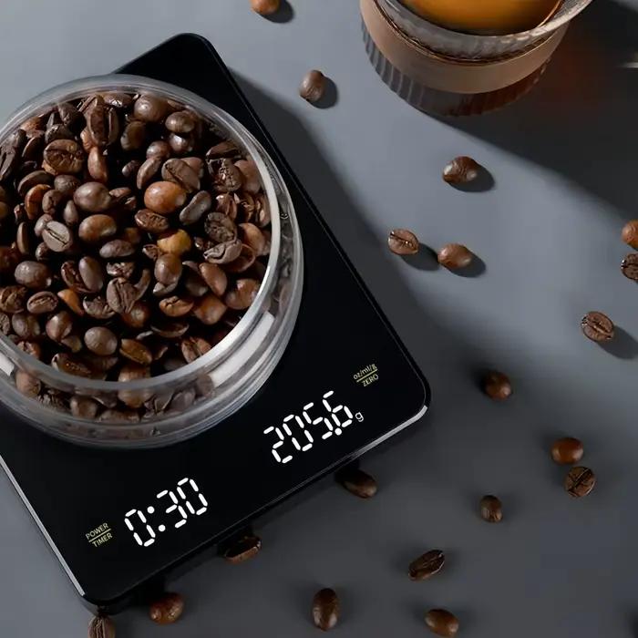 Balance à café électronique 3kg 5kg avec minuterie et accessoires professionnels pour la préparation du café à la maison