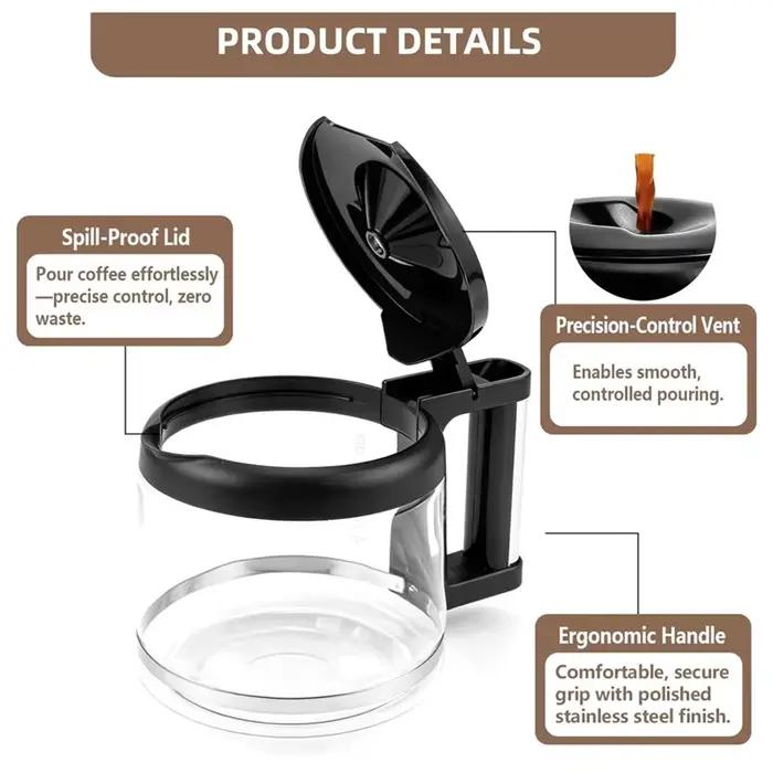 Carafe en verre BSEVB-10 tasses COM532M COM530M pour cafetières De'Longhi 3066 3067 3093 3094 3111 3112 KF140 KF863