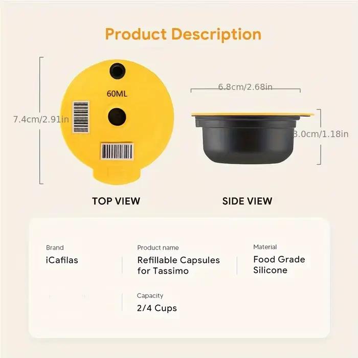 Icafilas pour Bosch Tassimo Capsule de café réutilisable 60/180/200/220 ML dosette