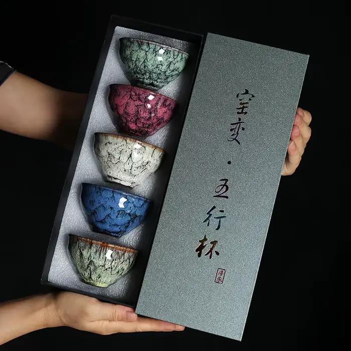 Tasses en céramique traditionnelle pour service à thé Kungfu, tasses à thé glacées, tasse principale Pu'er, accessoires de cuisine pour amateurs de thé