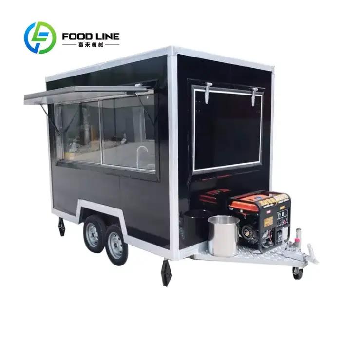 Chariot de vente de thé et de café mobile personnalisé pour les entreprises de nourriture de rue de poissons et de chips