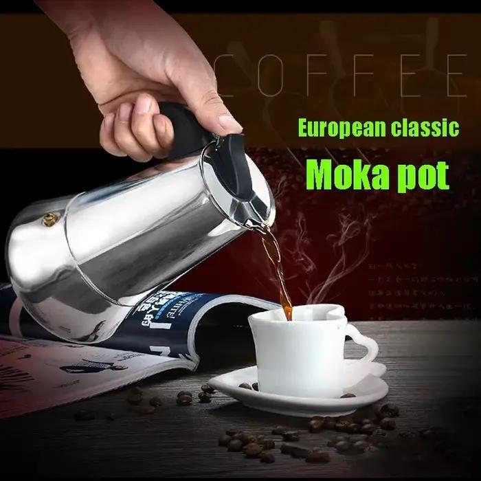 Cafetiere Moka Pot Electricite Acier Inoxydable Pour Tasses Cafe Intense Occasions Speciales Cuisson Rapide Nettoyage Facile Couleurs Variées
