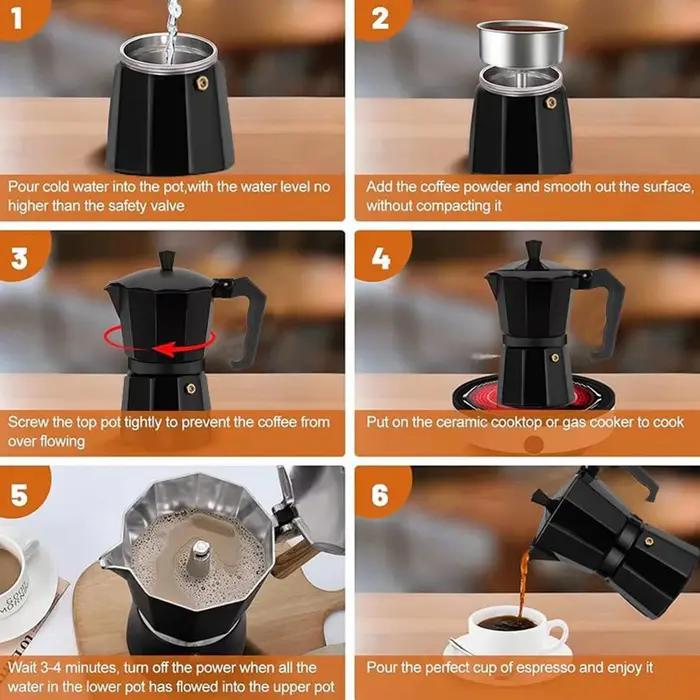 Cafetière Moka à l'extrait frais de Style italien