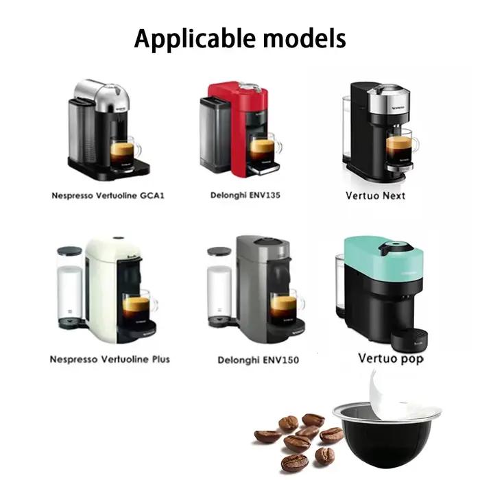 Capsules de café réutilisables en aluminium compatibles avec la machine Nespresso Vertuo - Coques de dosettes