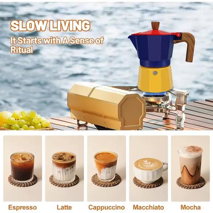 OCOOSO 150ml 3 tasses en aluminium expresso Moka Pot Portable cuisinière cafetière Pot classique