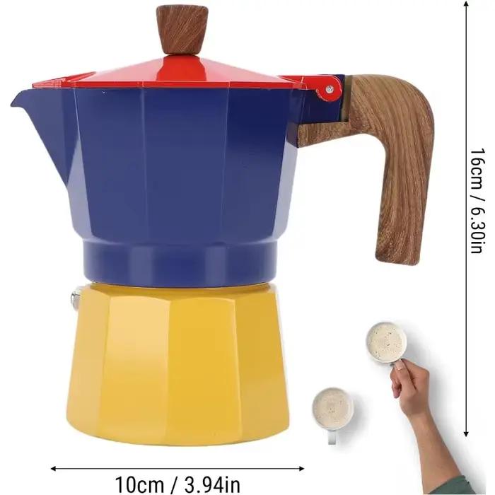 OCOOSO 150ml 3 tasses en aluminium expresso Moka Pot Portable cuisinière cafetière Pot classique
