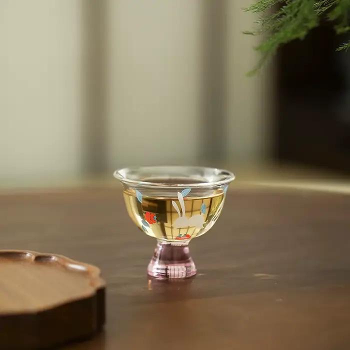 Tasse à thé kaki Ruyi pour pieds hauts