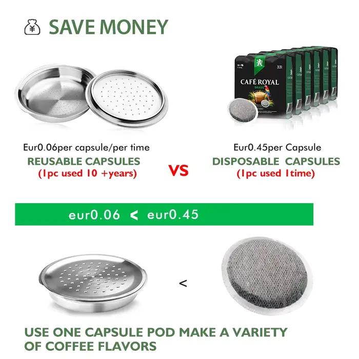 Capsules de café en acier inoxydable pour machines