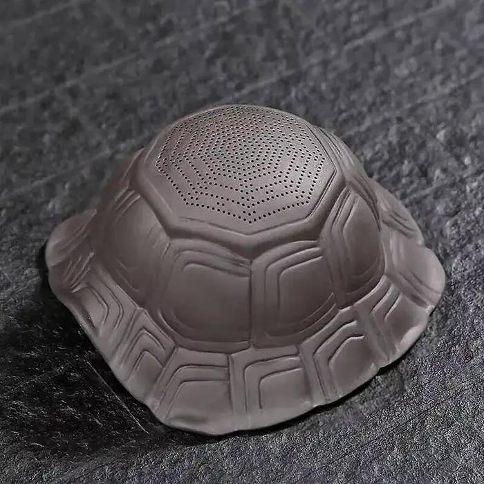 Filtre à thé en forme de tortue en porcelaine transparente ou violette pour rituel de thé élégant et décoratif occasions spéciales