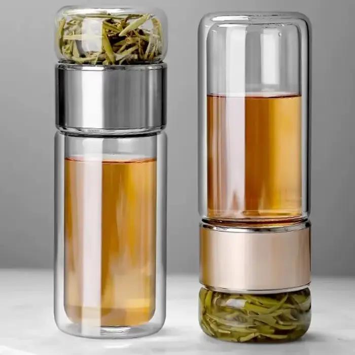 Bouteille d'eau à thé en verre borosilicaté à haute teneur
