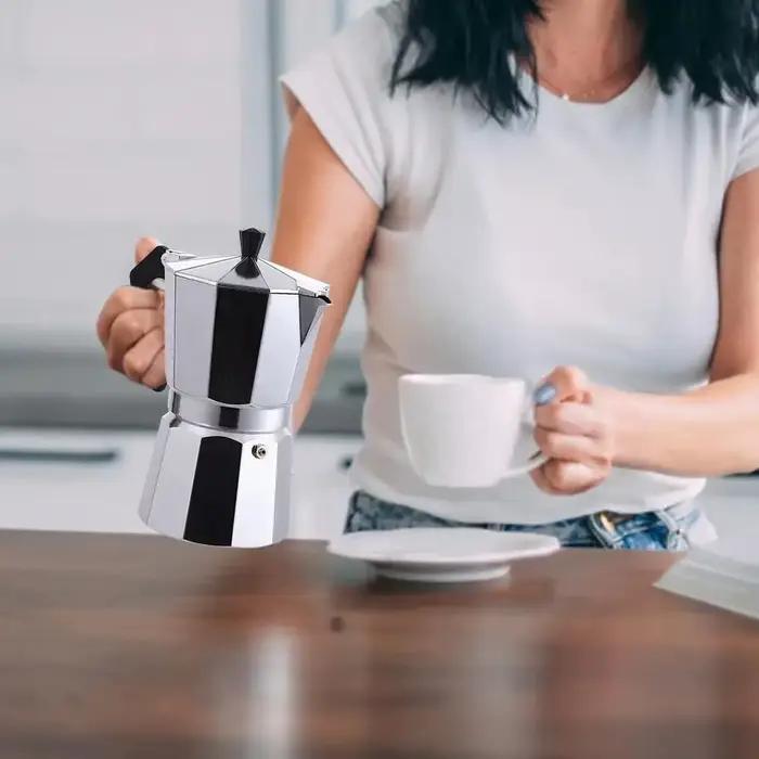 Cafetiere moka coolcells en aluminium octogonale multifonctionnelle pour preparation de cafe expresso bouilloire percolateur a offrir occassions speciales