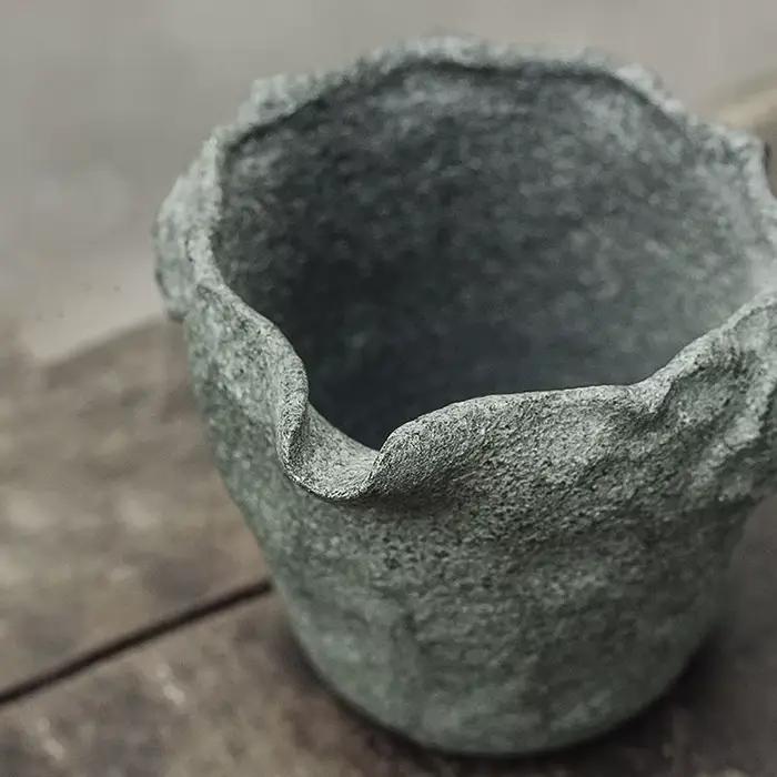 Pichet à thé en granit naturel sculpté à la main