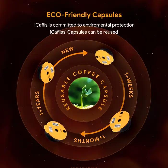 Capsules de café réutilisables avec couvercle en silicone