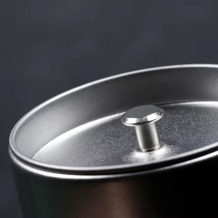 Boîte à thé portable en acier inoxydable avec couvercle double pour thé vert et autres denrées alimentaires résistantes à l'humidité et pratiques pour les amateurs de thé et les collectionneurs occasionnels