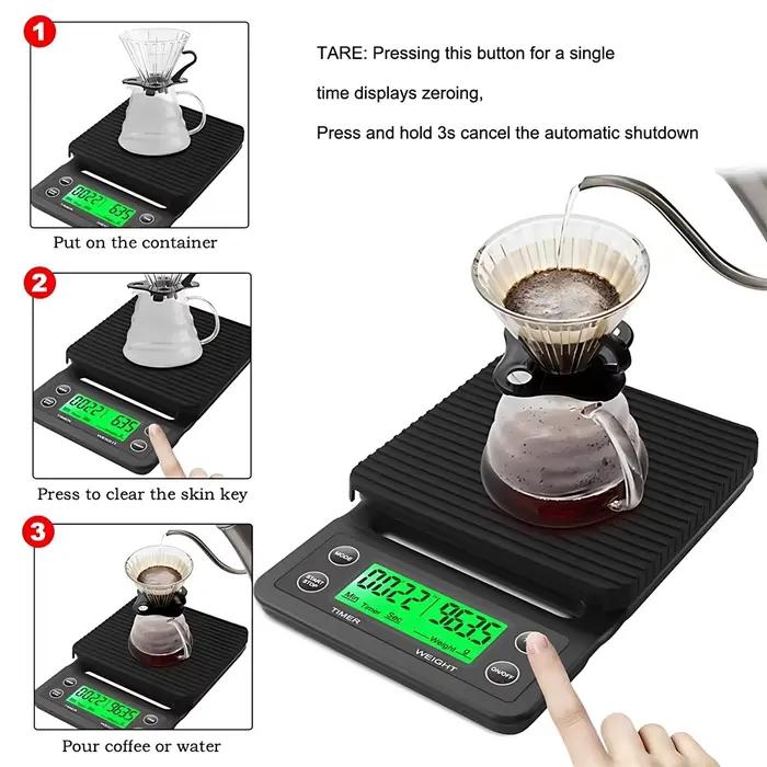 Balance à café Portable 0.5/3kg avec minuterie