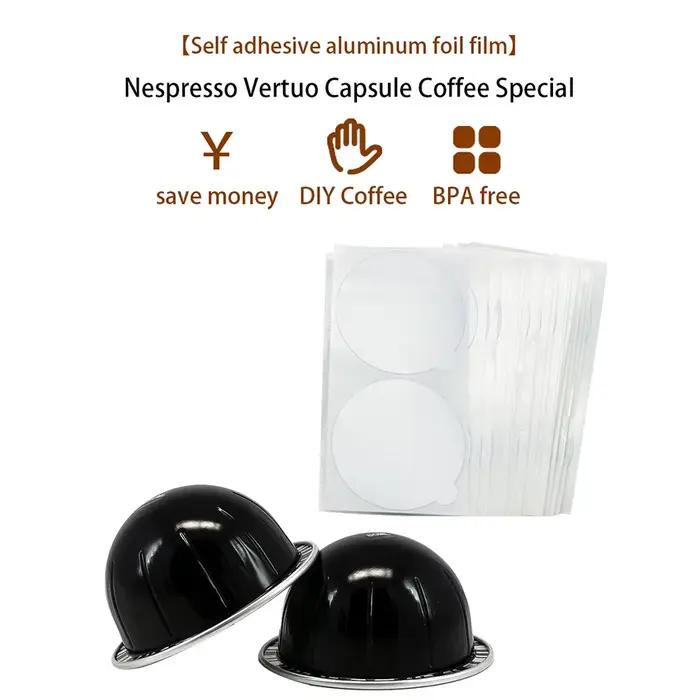 Capsules de café réutilisables en aluminium compatibles avec la machine Nespresso Vertuo - Coques de dosettes