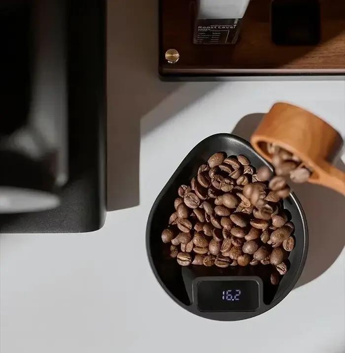Balance électronique à café plateau à grains expresso LED pesant 0.1 gramme ABS