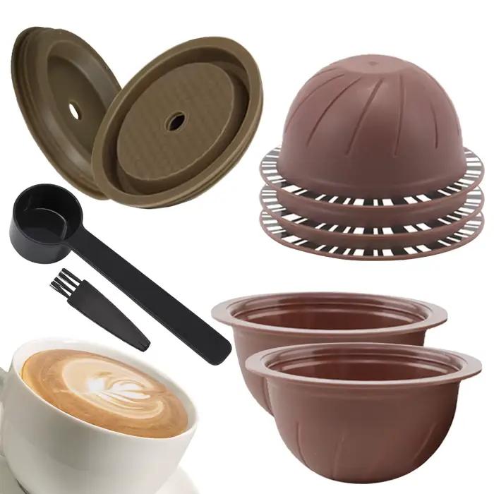 5 jeux de coques filtrantes pour capsules de café et bouchons d'étanchéité en silicone