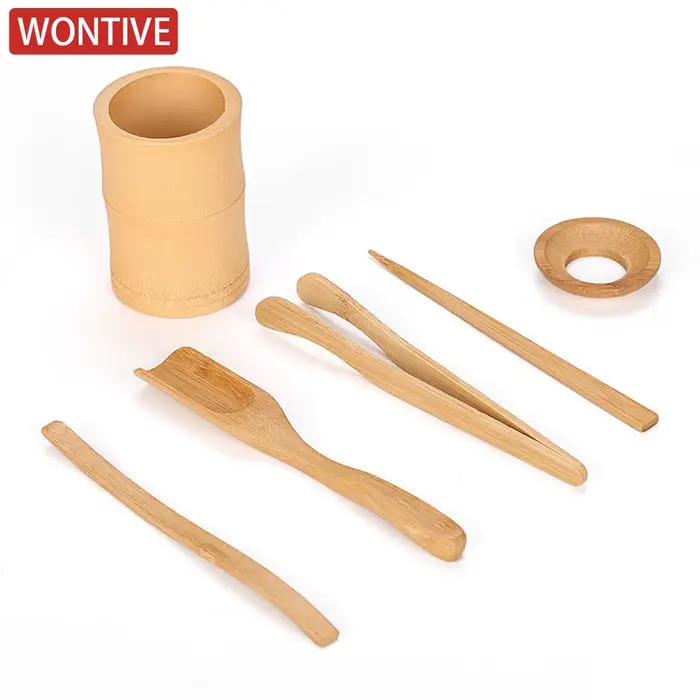 Ensemble d'accessoires pour cérémonie du thé en bambou