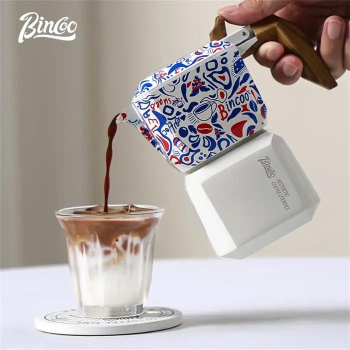 BINCOO Double Valve Moka Pot carré cafetière expresso