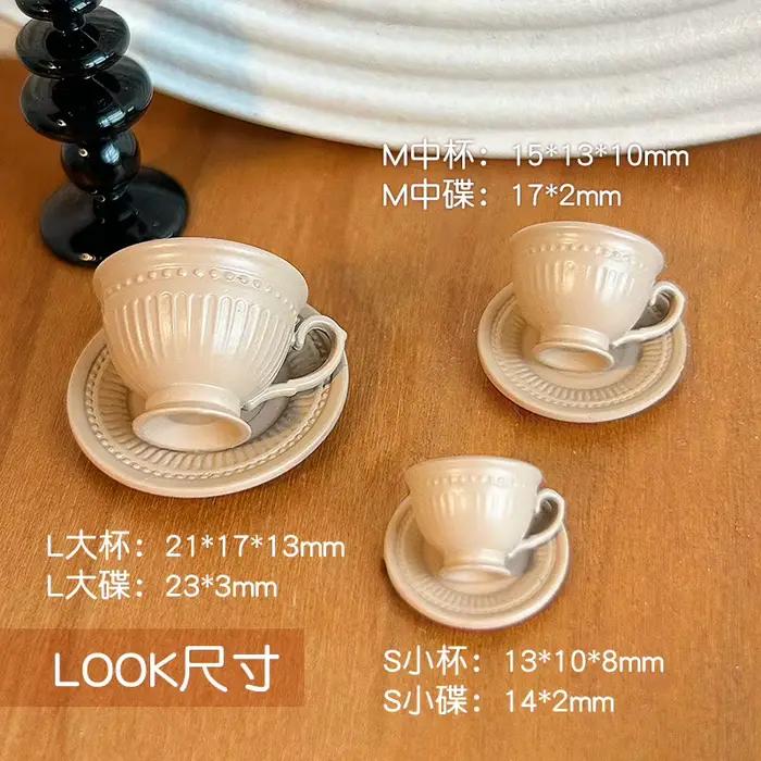 Ensemble de tasses à café françaises miniatures pour maison de poupée 1:12
