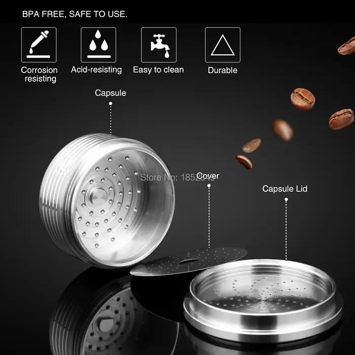Capsules de café réutilisables en acier inoxydable