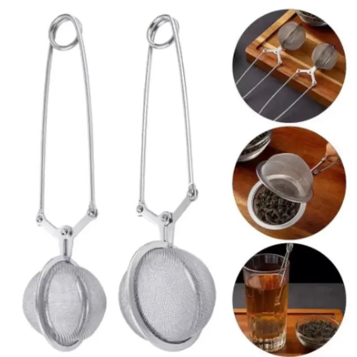Cuillère en acier inoxydable boule de thé infuseur filtre presser feuilles herbe maille passoire