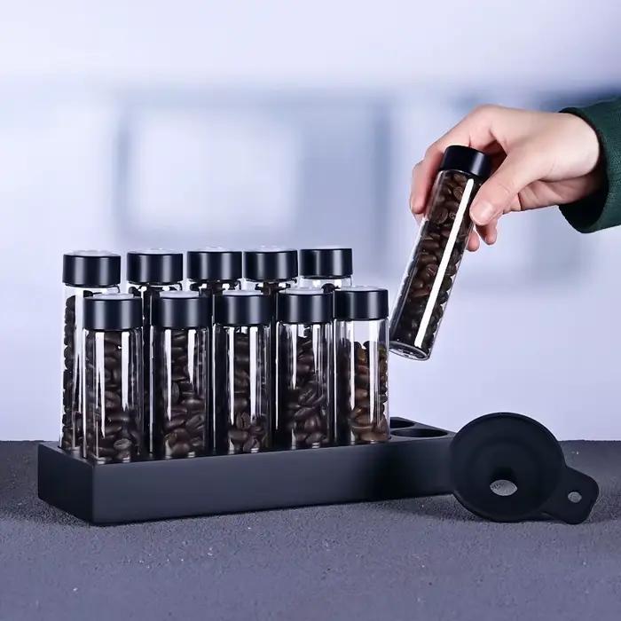 Conteneurs de stockage de grains de café en verre scellé avec valve d'arôme à dose unique pour une préservation optimale et un design moderne à offrir pour occasions spéciales