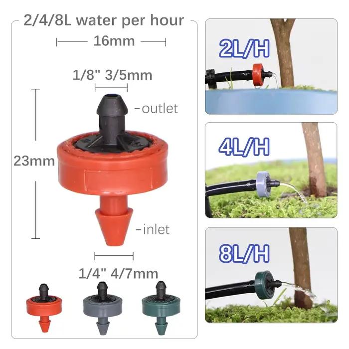 50/100 pièces 2L 4L 8L/H Compensation de pression goutteur 4/7mm perforateur de tuyau système d'irrigation de pelouse de jardin agricole débit stable