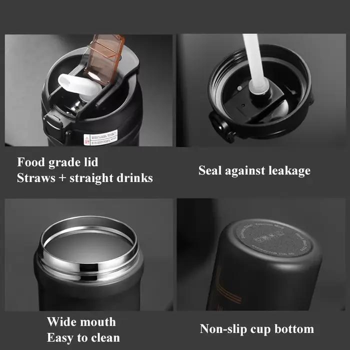 Tasse à café thermique avec paille