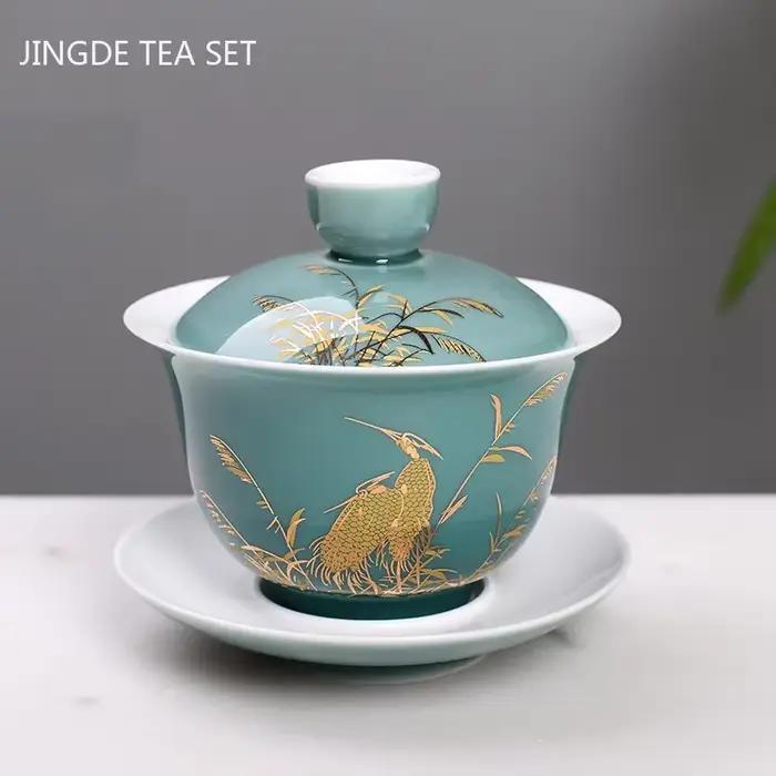 Soupière à thé chinoise Gaiwan faite à la main avec couvercle